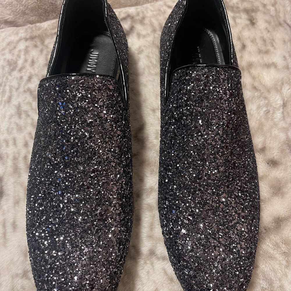 Jimmy Choo Men's Thame Purple
Tone Coarse Glitter EU40/1/2 US 7,5